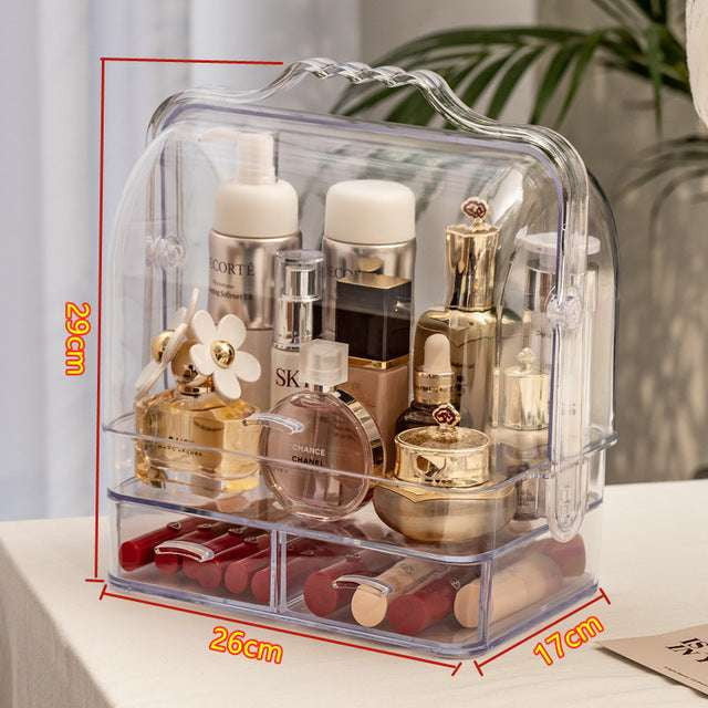 acrylic makeup organizer, clear makeup box, cosmetic storage solution - available at Sparq Mart