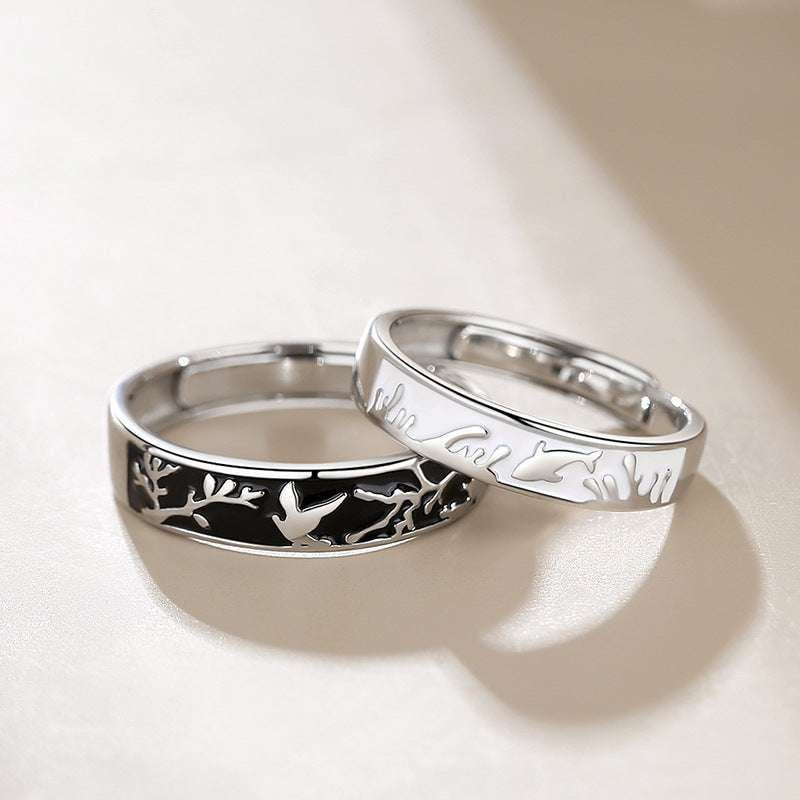 Adjustable Couple Rings, Animal Zodiac Jewelry, Electroplated Silver Ring - available at Sparq Mart