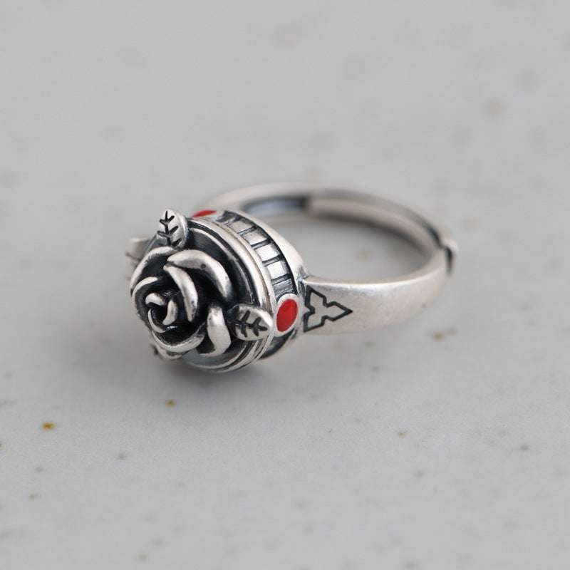 Adjustable Silver Ring, Ladies Personality Ring, Rose Design Jewelry - available at Sparq Mart