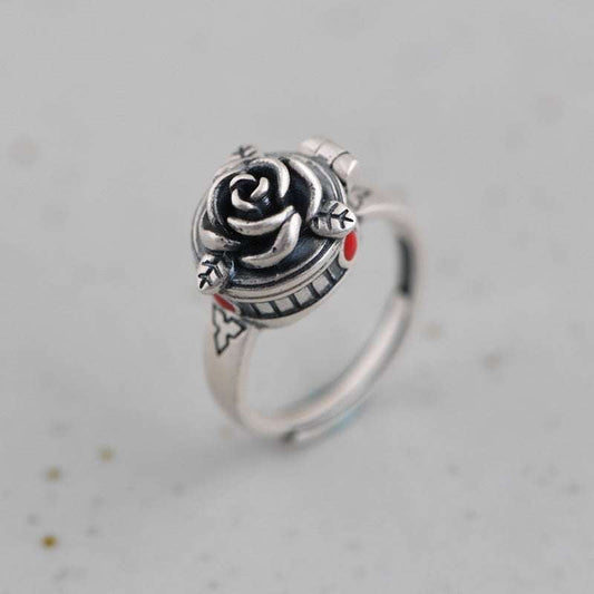 Adjustable Silver Ring, Ladies Personality Ring, Rose Design Jewelry - available at Sparq Mart