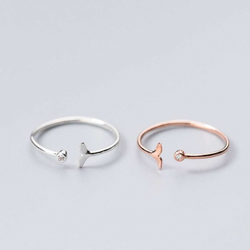 Adjustable S925 Ring, Elegant Silver Fishtail Ring, Fishtail Design Silver Jewelry - available at Sparq Mart