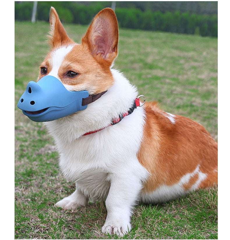 Adjustable Dog Muzzle, Rhino Shape Muzzle, Silicone Dog Muzzle - available at Sparq Mart