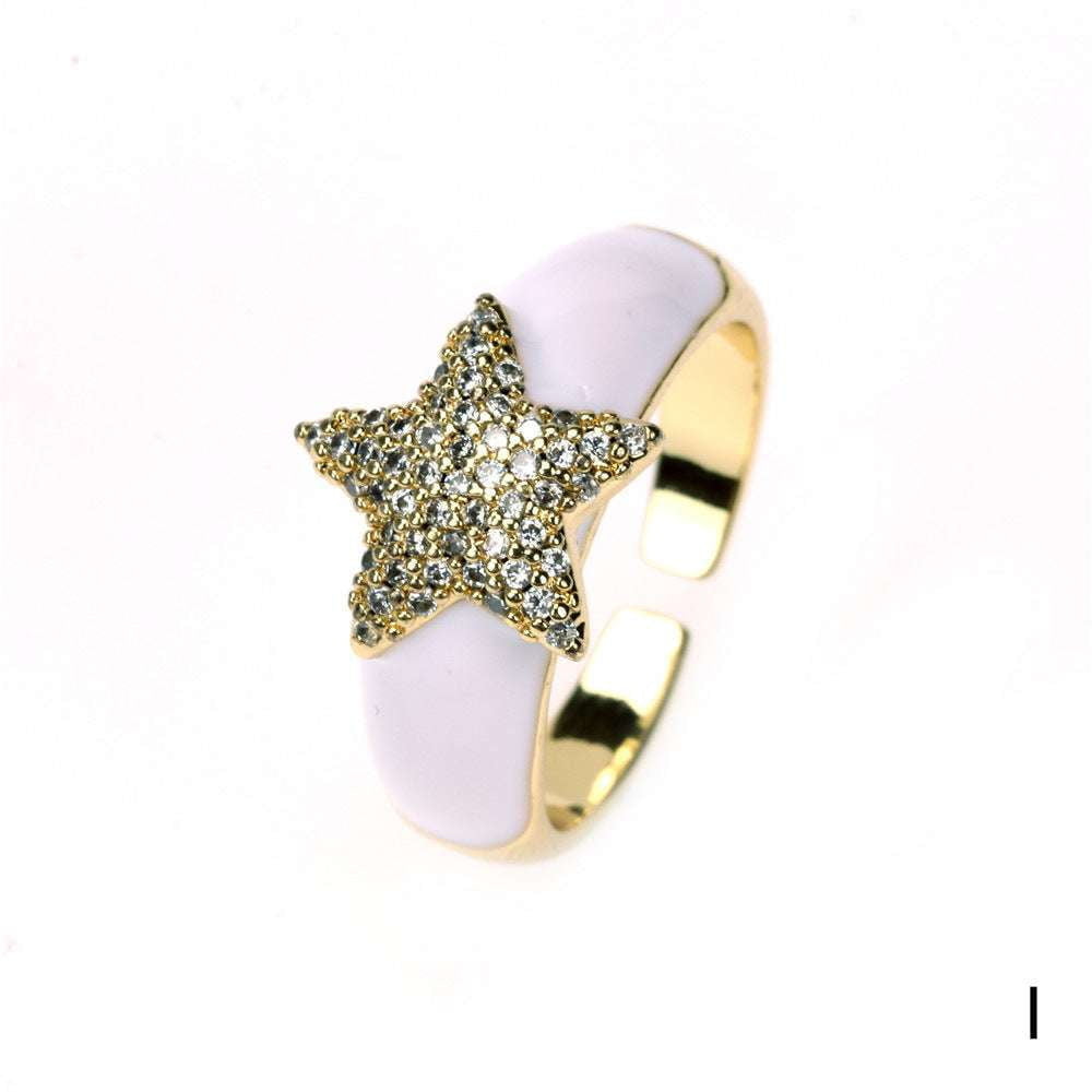 Adjustable Personality Ring, Temperament Ring Fashion, Zircon Index Ring - available at Sparq Mart
