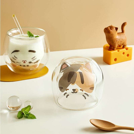 Cute Cartoon Glass Mug, Durable Borosilicate Glassware, Unique Coffee Tea Cup - available at Sparq Mart
