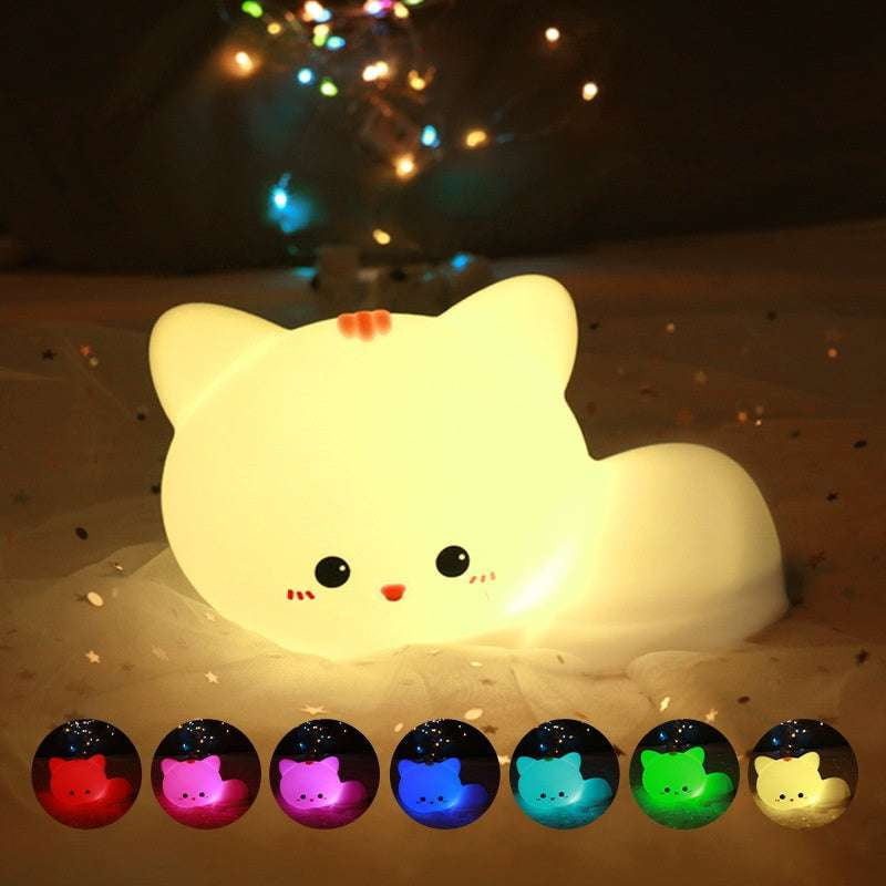 Cat Nightlight Kids, Colorful Nursery Light, Silicone Cat Lamp - available at Sparq Mart