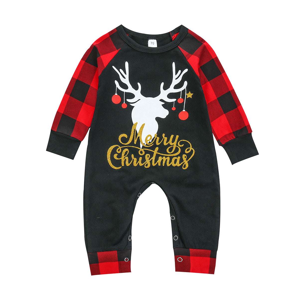 Children's Festive Outfit, Kids Christmas Romper, Long Sleeve Romper - available at Sparq Mart