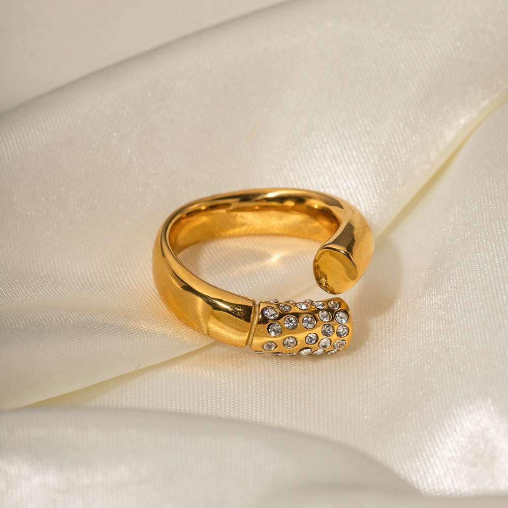 18K Gold Ring, autopostr_pinterest_64088, Diamond Dislocation Ring, Stainless Steel Diamond Ring - available at Sparq Mart