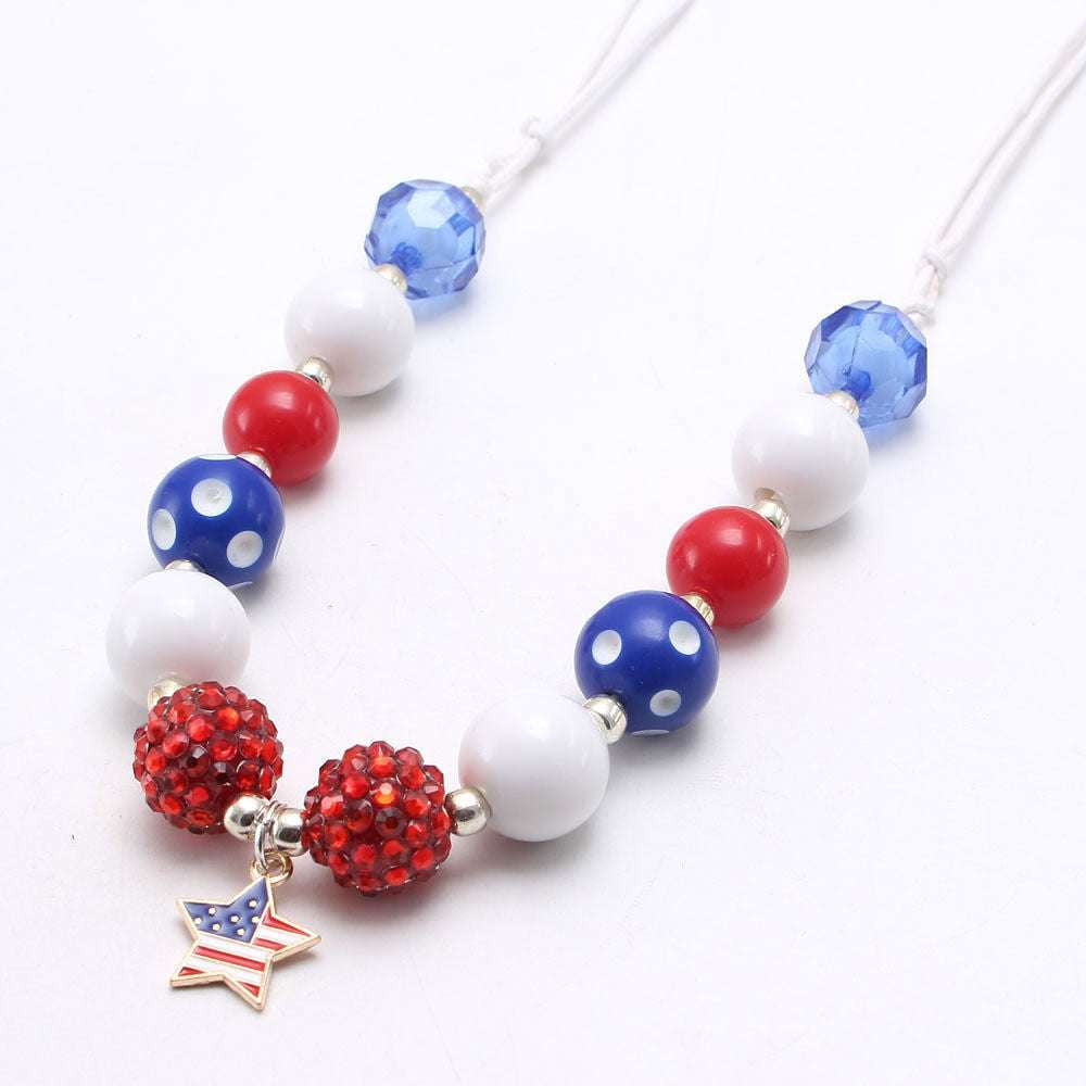 American Flag Jewelry, Children's Necklace Craft, Kids Beading Kit - available at Sparq Mart