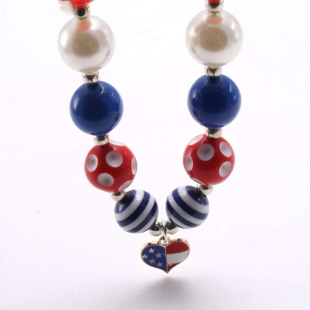 American Flag Jewelry, Children's Necklace Craft, Kids Beading Kit - available at Sparq Mart
