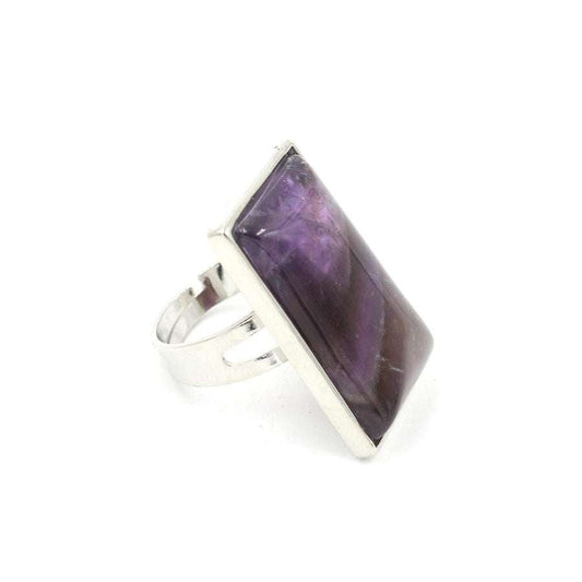 Amethyst Crystal Ring, Geometric Men's Ring, Natural Crystal Jewelry - available at Sparq Mart