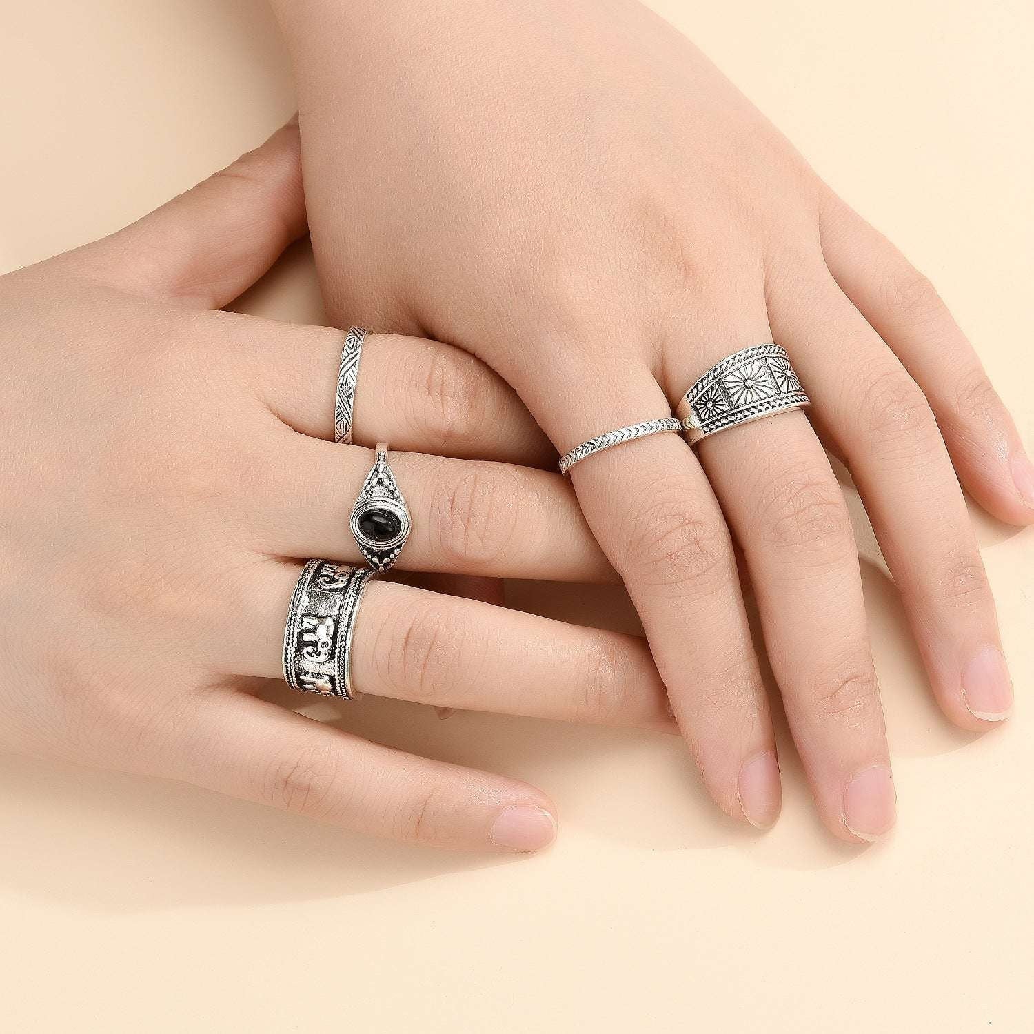 Ancient Silver Ring, Retro Zodiac Rings, Unisex Ring Collection - available at Sparq Mart