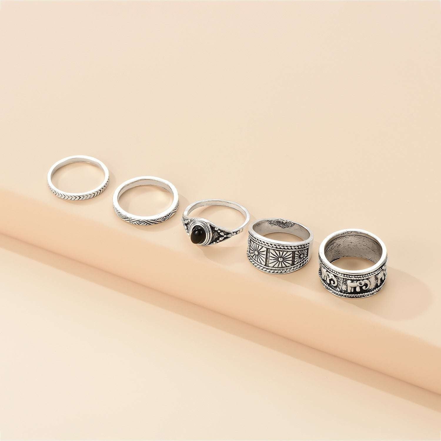 Ancient Silver Ring, Retro Zodiac Rings, Unisex Ring Collection - available at Sparq Mart