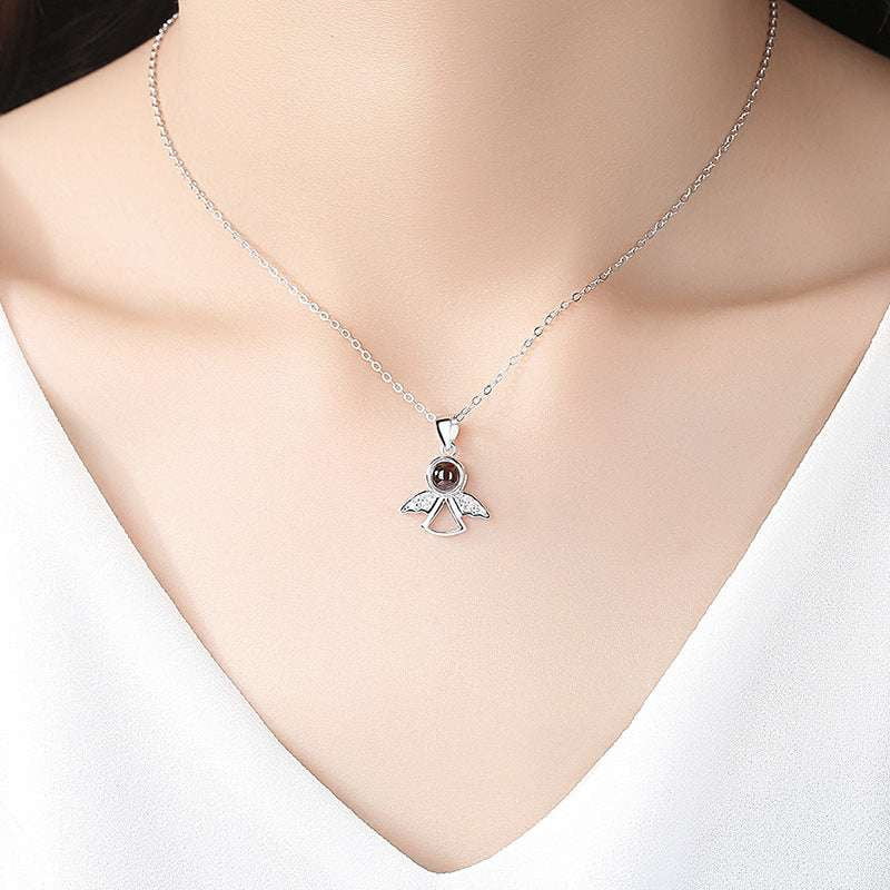 Memory Projection Necklace, S925 Angel Pendant, Sterling Silver Keepsake - available at Sparq Mart