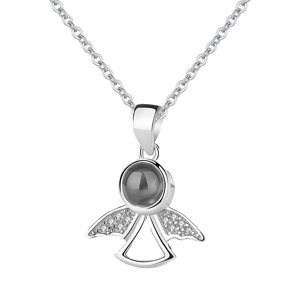Memory Projection Necklace, S925 Angel Pendant, Sterling Silver Keepsake - available at Sparq Mart
