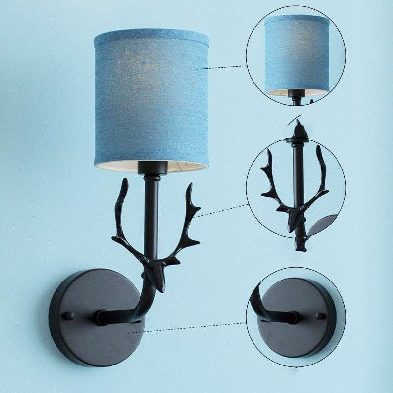 bedside wall sconces, iron antler lamp, living room lighting - available at Sparq Mart