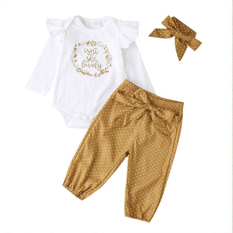 Cotton Baby Outfit, Girls' Trousers Set, Kids Pastoral Suit - available at Sparq Mart