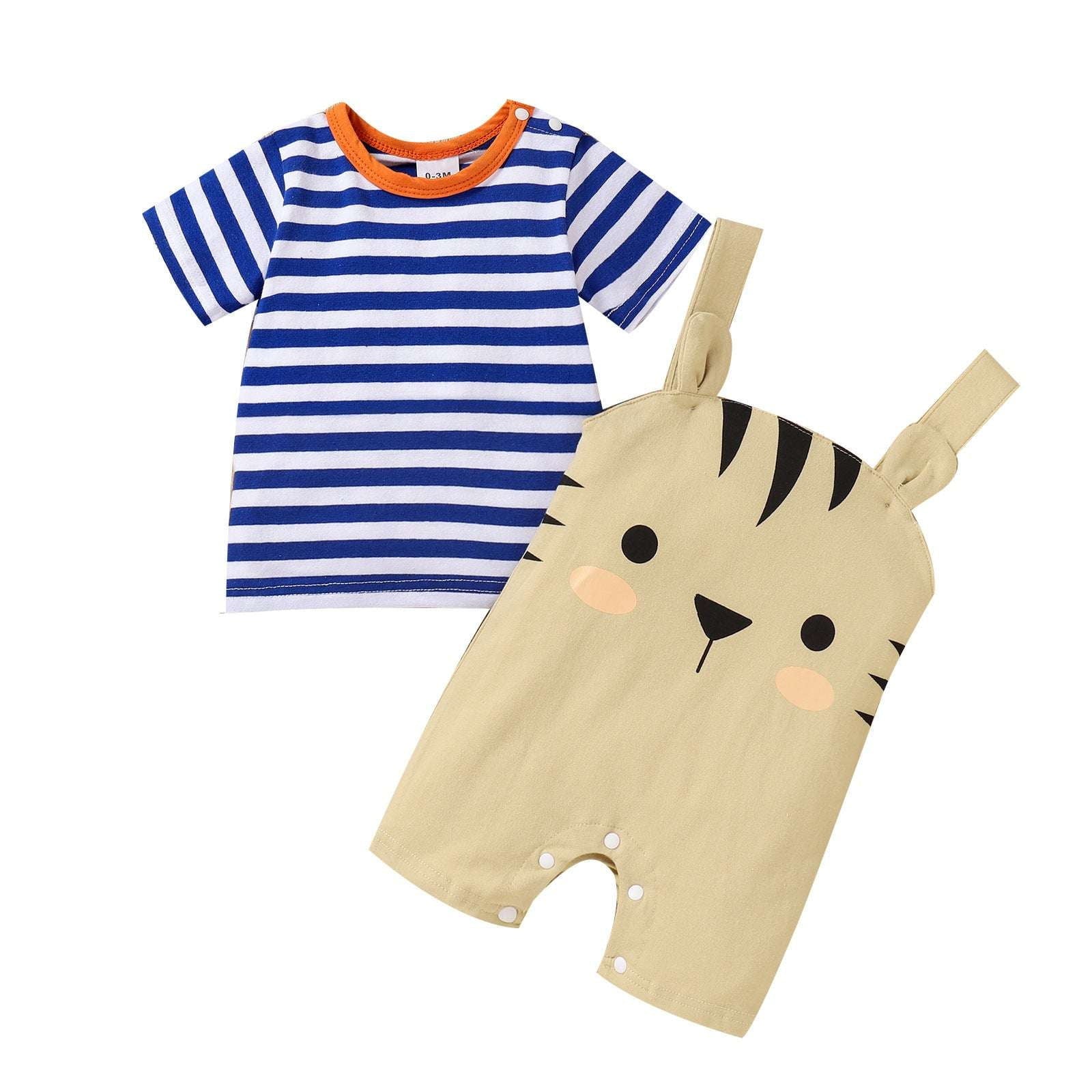 Boys Summer Suit, Newborn Boys Outfit, Toddler Striped Suit - available at Sparq Mart