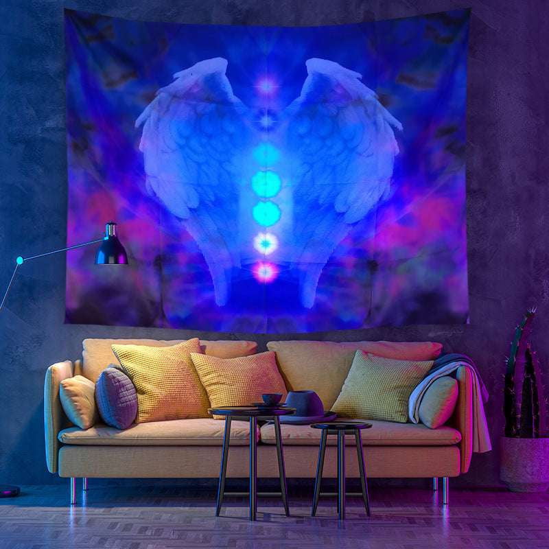 Bohemian Moon Wall Tapestry, Celestial Room Decoration, UV Reactive Wall Hanging - available at Sparq Mart