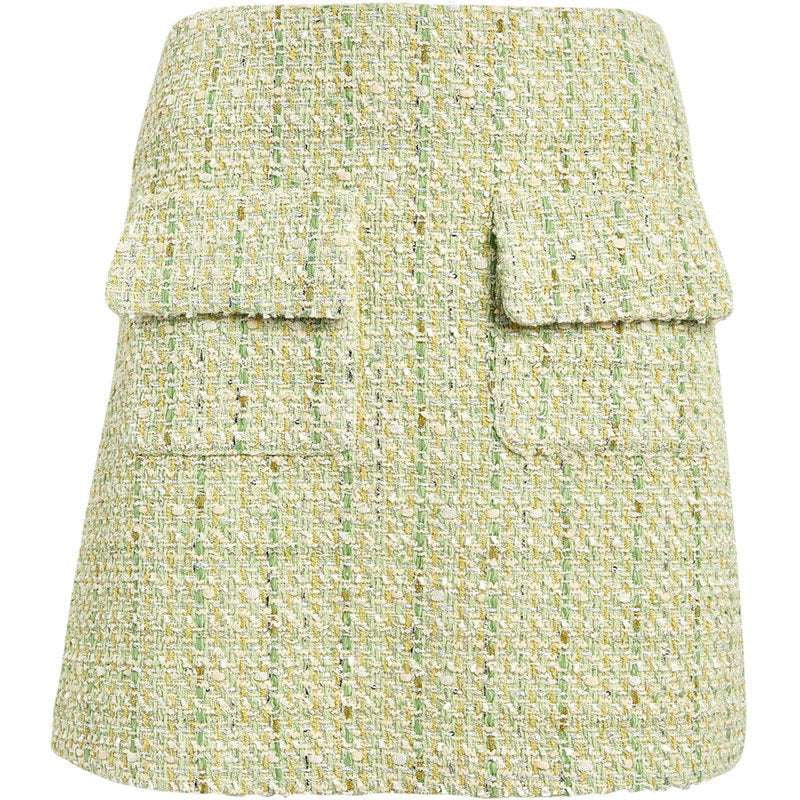 Elegant Skirt Online, Romantic Green Skirt, Tweed A-Line Skirt - available at Sparq Mart