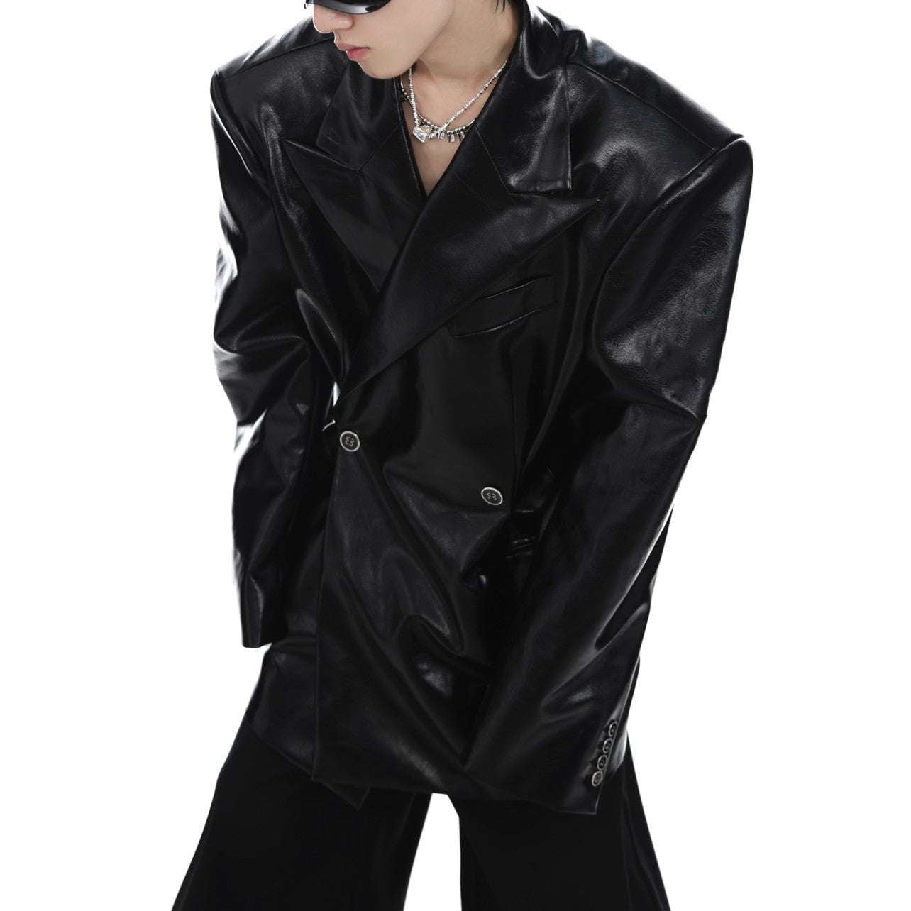 Men's Padded Jacket, PU Leather Suit, Shoulder Leather Jacket - available at Sparq Mart