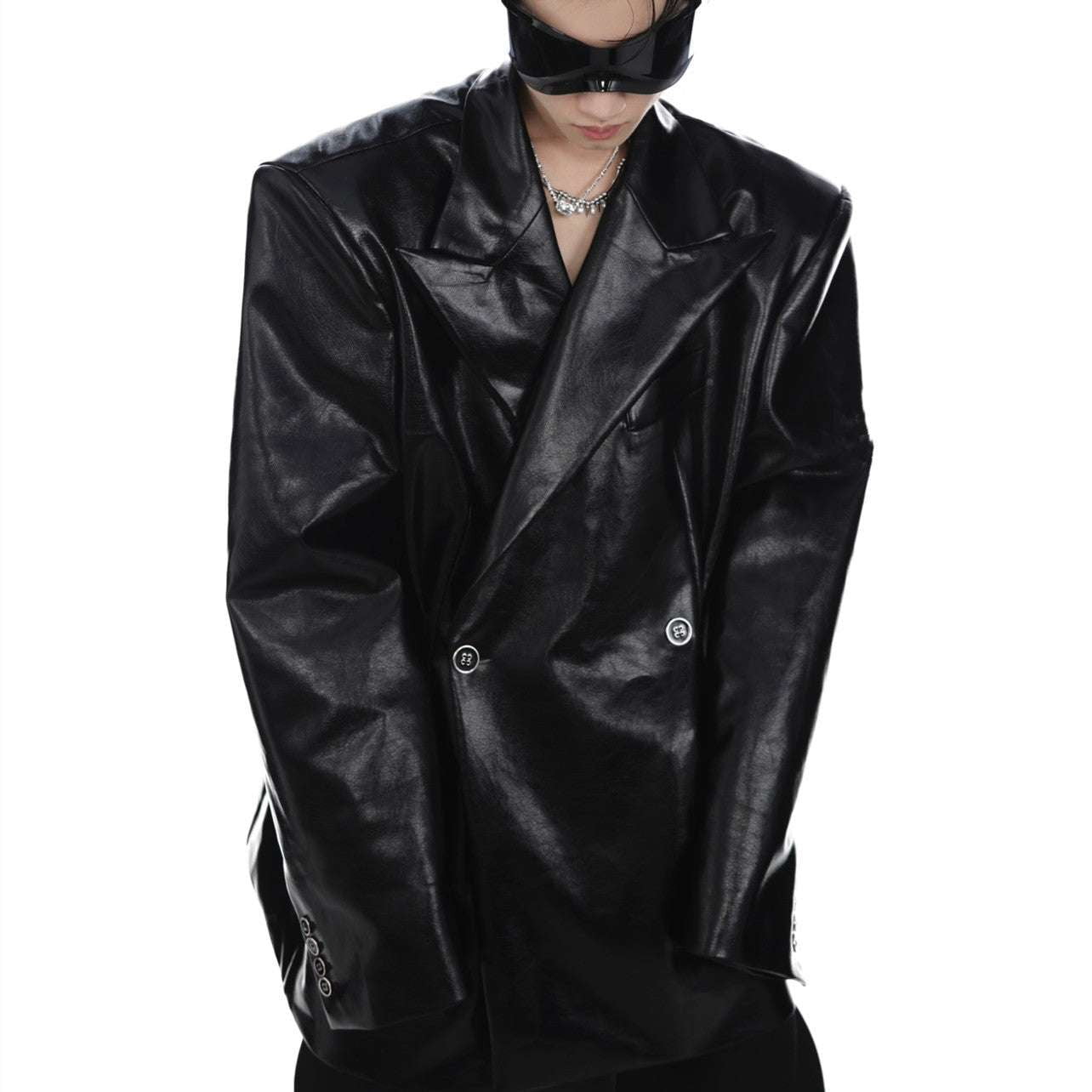 Men's Padded Jacket, PU Leather Suit, Shoulder Leather Jacket - available at Sparq Mart