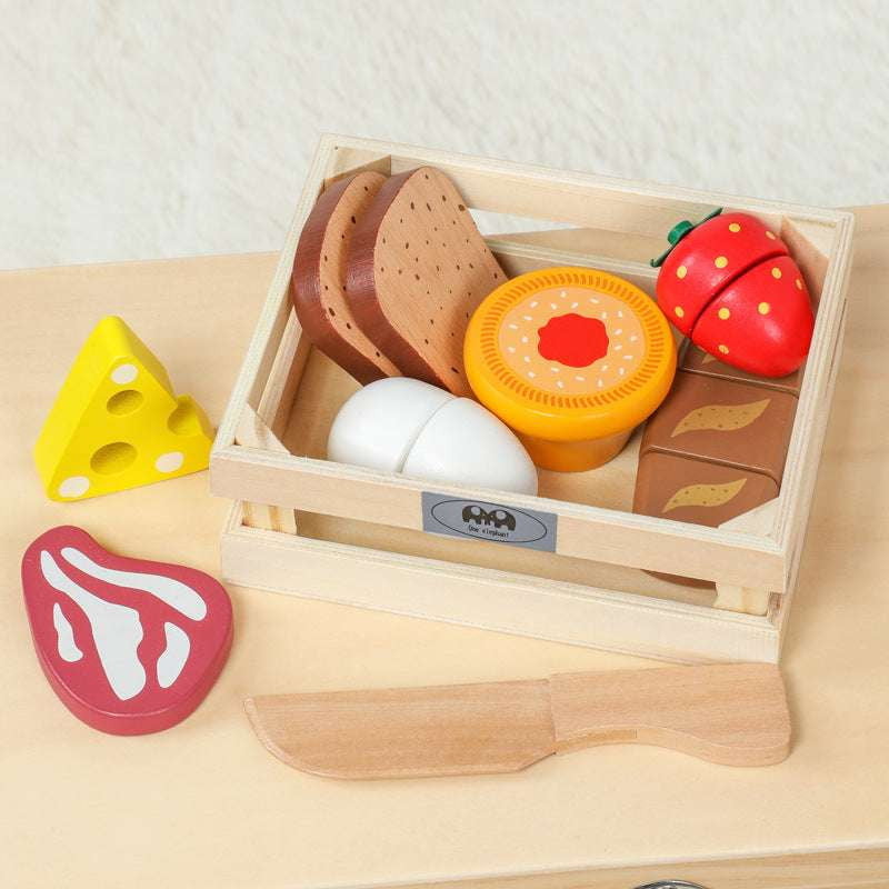 Cutting Toy Set, Kids Pretend Play, Wooden Play Food - available at Sparq Mart