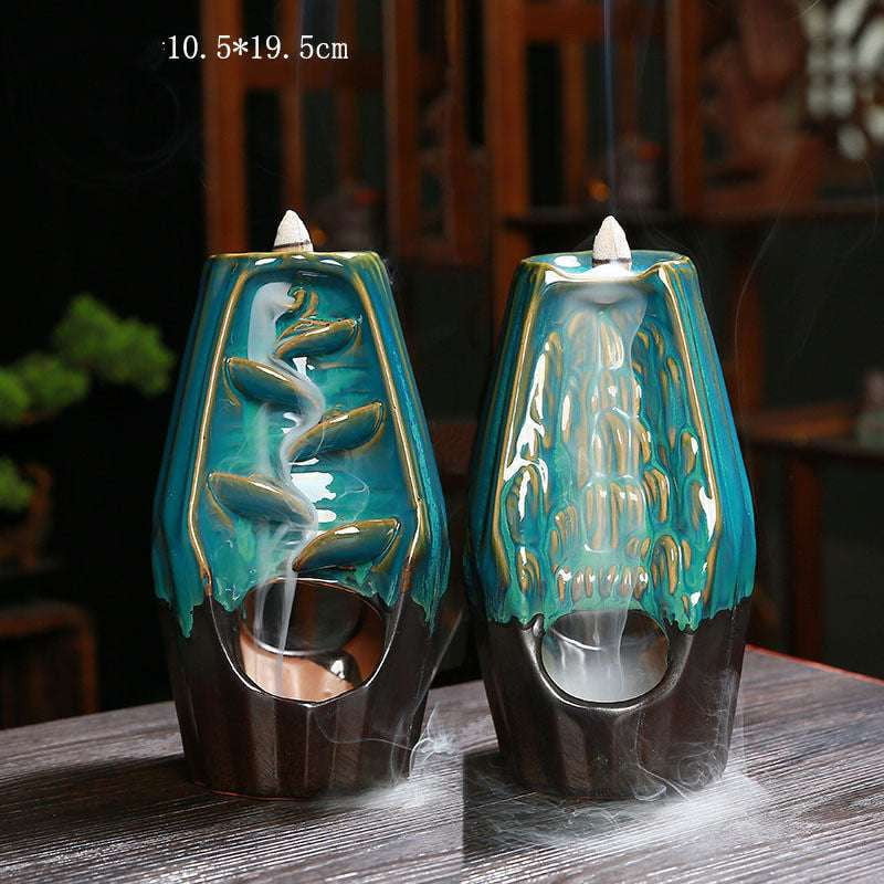 Aromatic Decor Crafts, Backflow Incense Holder, Ceramic Smoke Burner - available at Sparq Mart