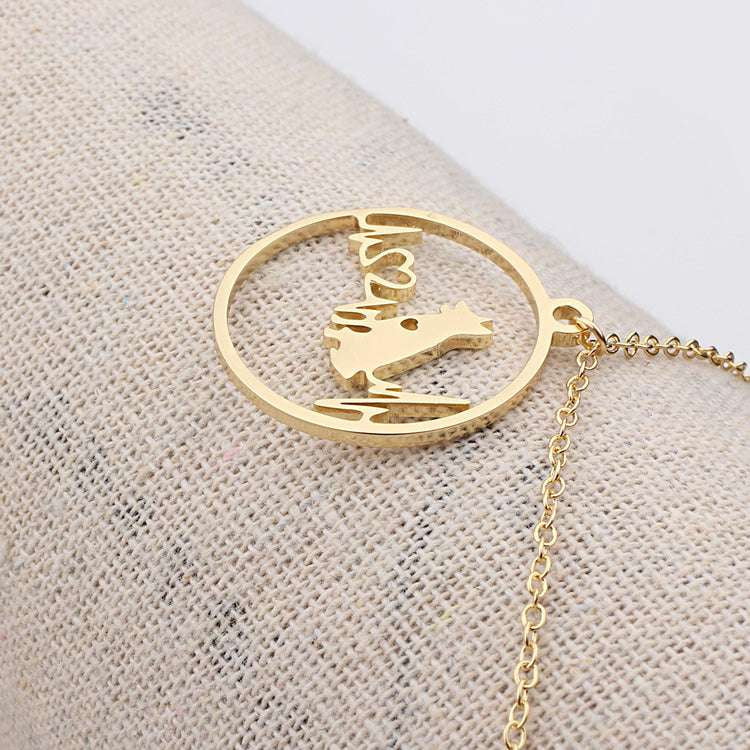 Chic Clavicle Chain, Cute Animal Necklace, Dog Pendant Necklace - available at Sparq Mart