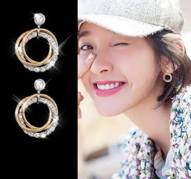 Elegant Drill Ring Earrings, Korean Style Earrings, Temperament Cold Wind Earrings - available at Sparq Mart