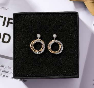 Elegant Drill Ring Earrings, Korean Style Earrings, Temperament Cold Wind Earrings - available at Sparq Mart