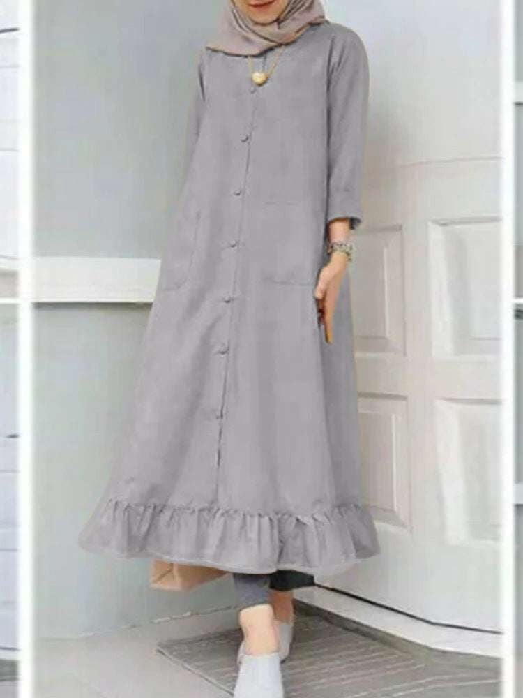 comfortable chic dress, ladies pocket dress, versatile sleeve dress - available at Sparq Mart