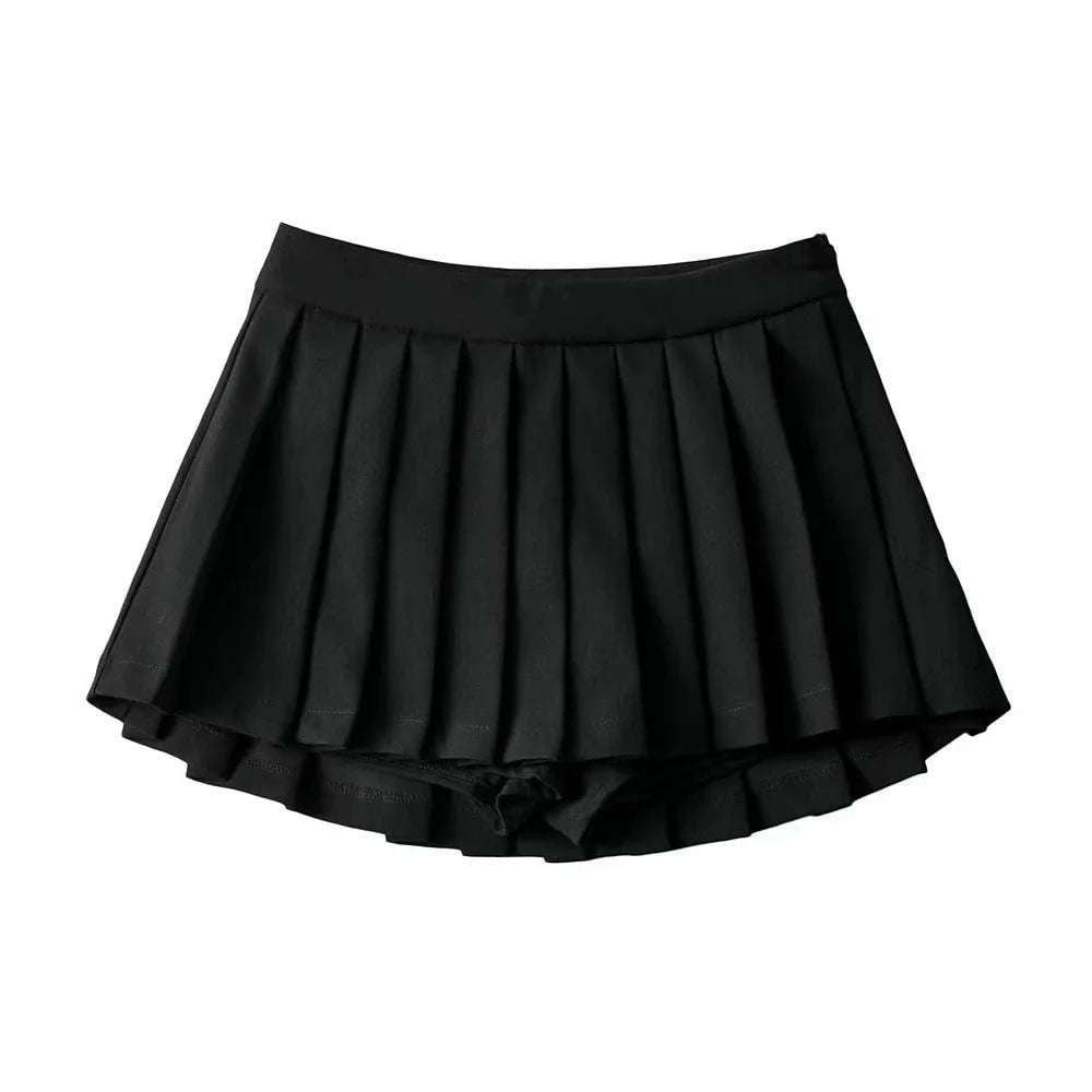 Lined Skirt Fashion, Pleated High-Low Skirt, Versatile Pleated Skirt - available at Sparq Mart