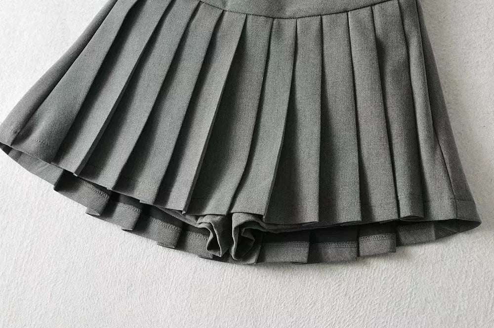 Lined Skirt Fashion, Pleated High-Low Skirt, Versatile Pleated Skirt - available at Sparq Mart