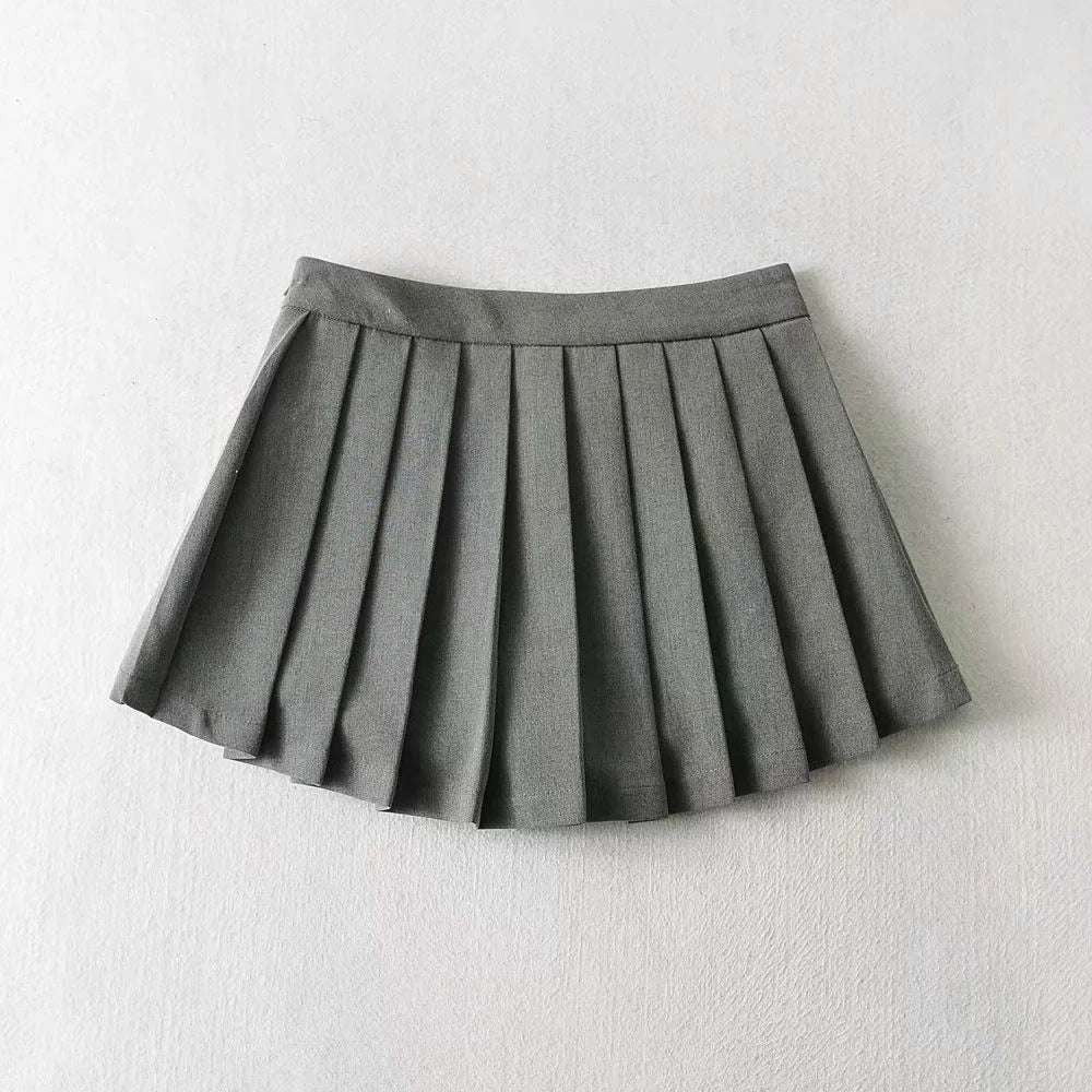 Lined Skirt Fashion, Pleated High-Low Skirt, Versatile Pleated Skirt - available at Sparq Mart