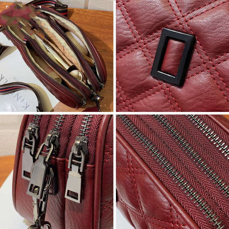 PU Leather Satchel, Retro Crossbody Bag, Small Zipper Purse - available at Sparq Mart