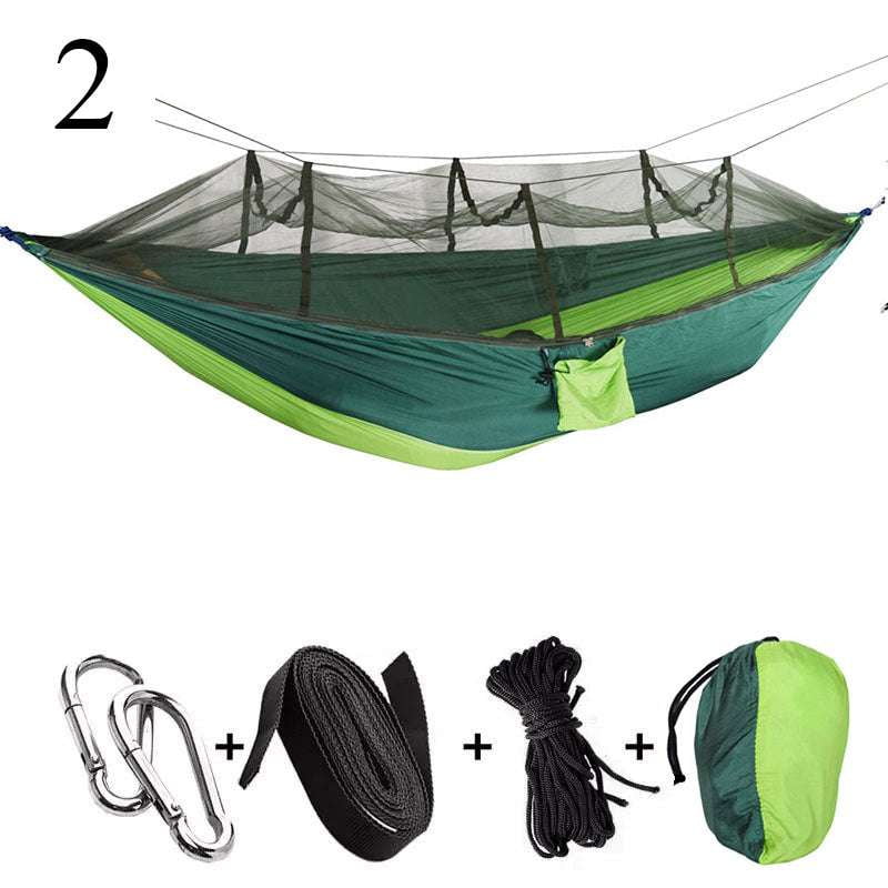Camping Hammock with Net, Durable Nylon Hammock, Portable Outdoor Hammock - available at Sparq Mart
