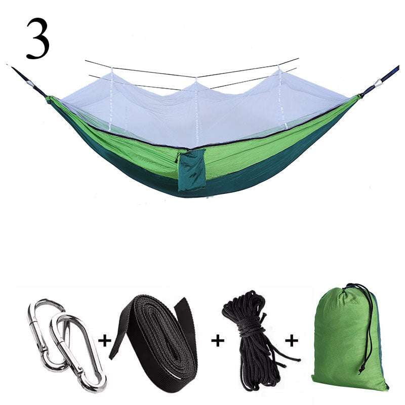 Camping Hammock with Net, Durable Nylon Hammock, Portable Outdoor Hammock - available at Sparq Mart