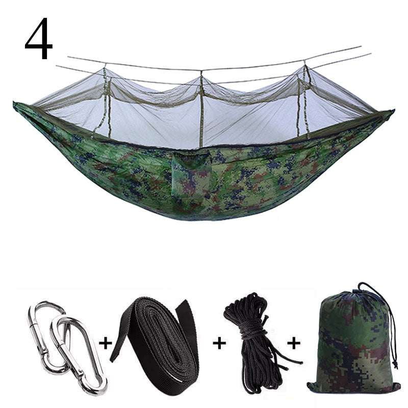 Camping Hammock with Net, Durable Nylon Hammock, Portable Outdoor Hammock - available at Sparq Mart