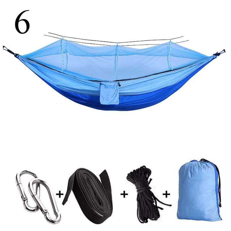 Camping Hammock with Net, Durable Nylon Hammock, Portable Outdoor Hammock - available at Sparq Mart