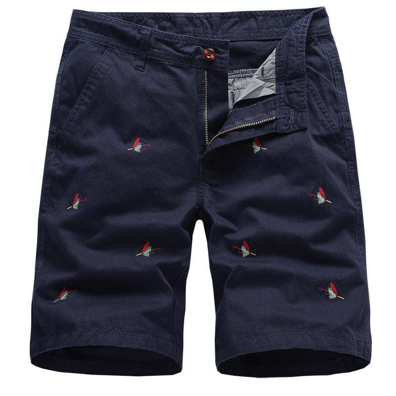Casual Comfort Shorts, Embroidered Cotton Shorts, Men's Leisure Shorts - available at Sparq Mart