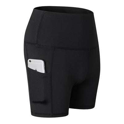 Comfortable Workout Shorts, Polyester Spandex Fitness Shorts, Women's Elastic Yoga Shorts - available at Sparq Mart