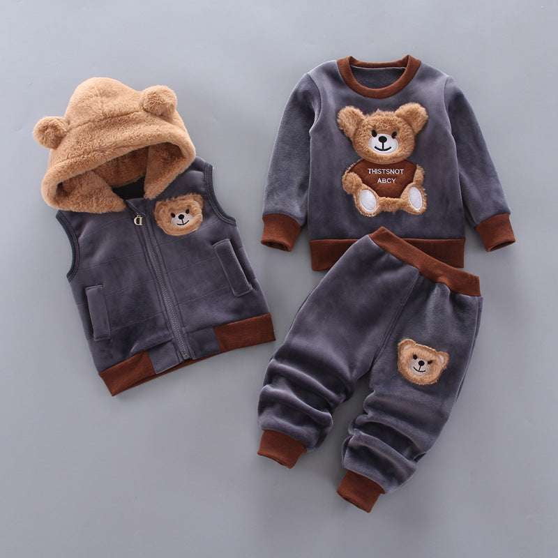 Cartoon Bear Toddler Outfit, Cozy Animal Playwear, Toddler Bear Costume Set - available at Sparq Mart