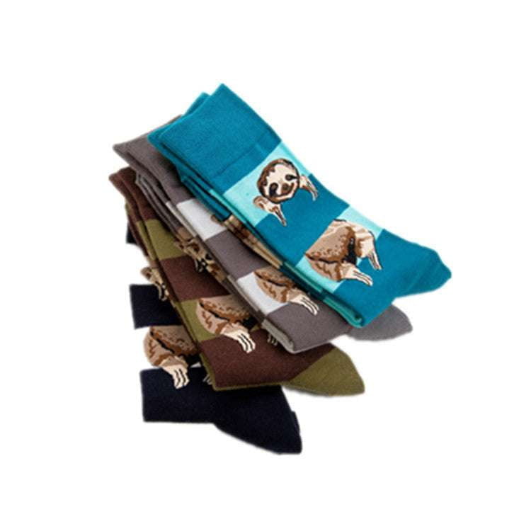 Cotton Fashion Socks, Cozy Sloth Socks, Winter Patterned Socks - available at Sparq Mart