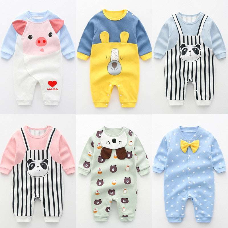Cotton Baby Romper, Infant Winter Pajamas, Long-sleeve Romper Outfit - available at Sparq Mart