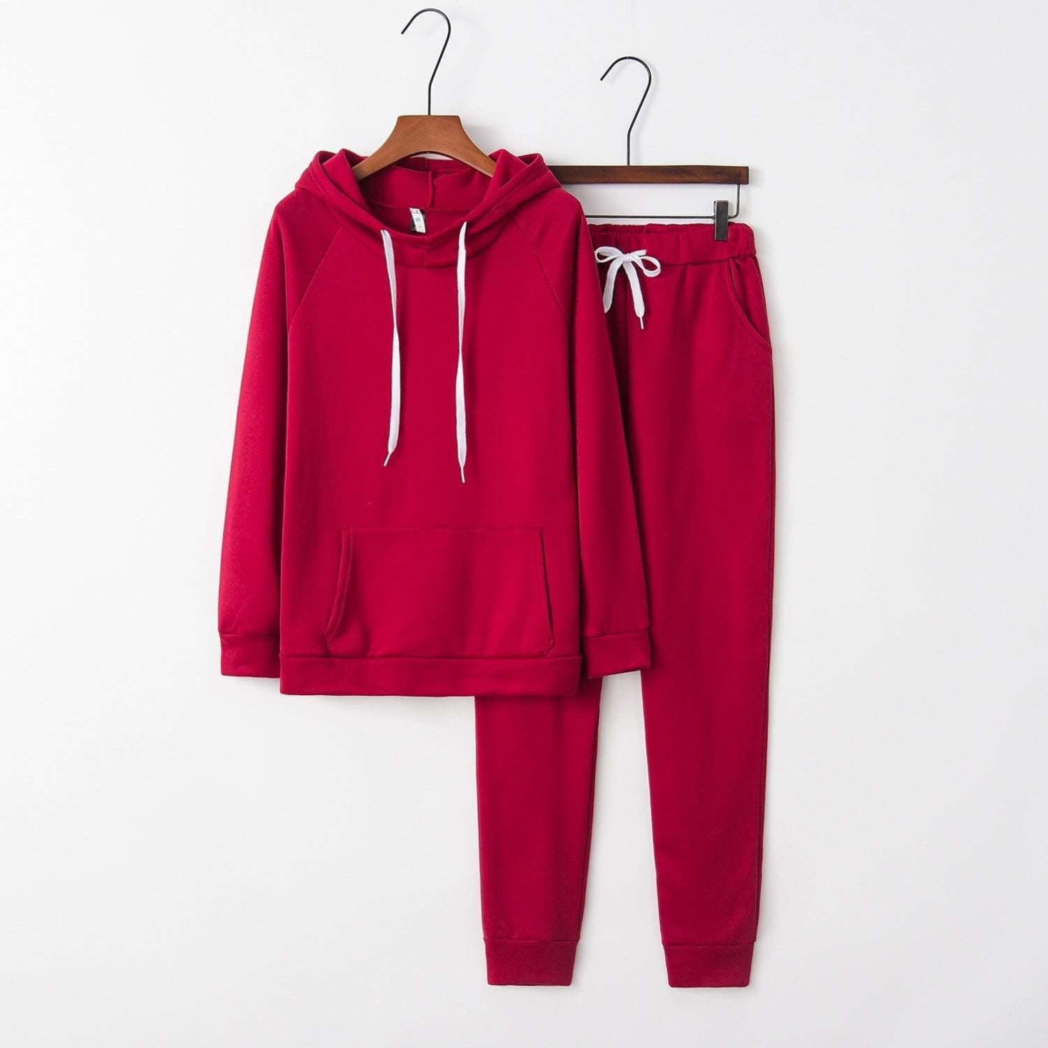 cozy loungewear set, fleece hooded tracksuit, women's sports suit - available at Sparq Mart