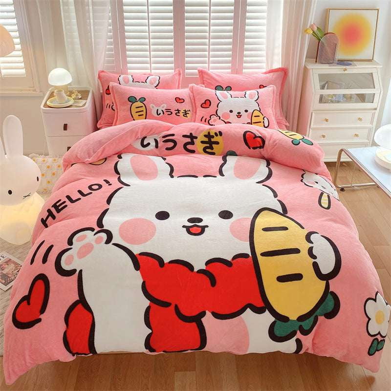 Cartoon Bed Sheet, Cozy Bedding Sets, Milk Fiber Comfort - available at Sparq Mart