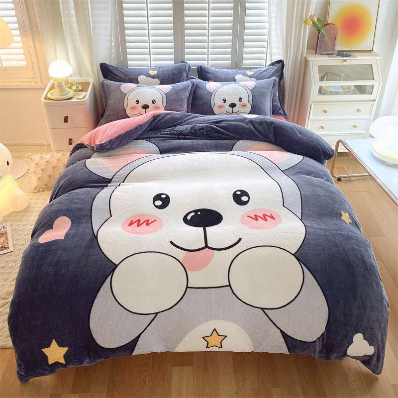 Cartoon Bed Sheet, Cozy Bedding Sets, Milk Fiber Comfort - available at Sparq Mart