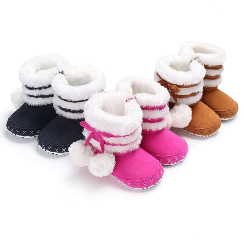 Cozy Winter Booties, Infant Booties Sizes, Pom Pom Footwear - available at Sparq Mart