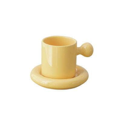 Creative Vitality Egg Yolk Cup Mug, Stylish Design, Unique Saucer Set - available at Sparq Mart