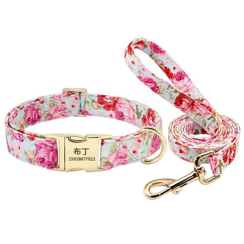 Anti-Lost Pet Collar, Floral Dog Collar, Personalized Dog Collars - available at Sparq Mart